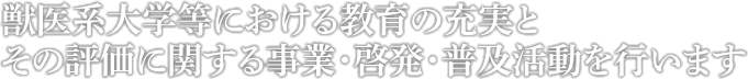 獣医系大学等における教育の 充実とその評価に関する事業・啓発・普及活動を行います